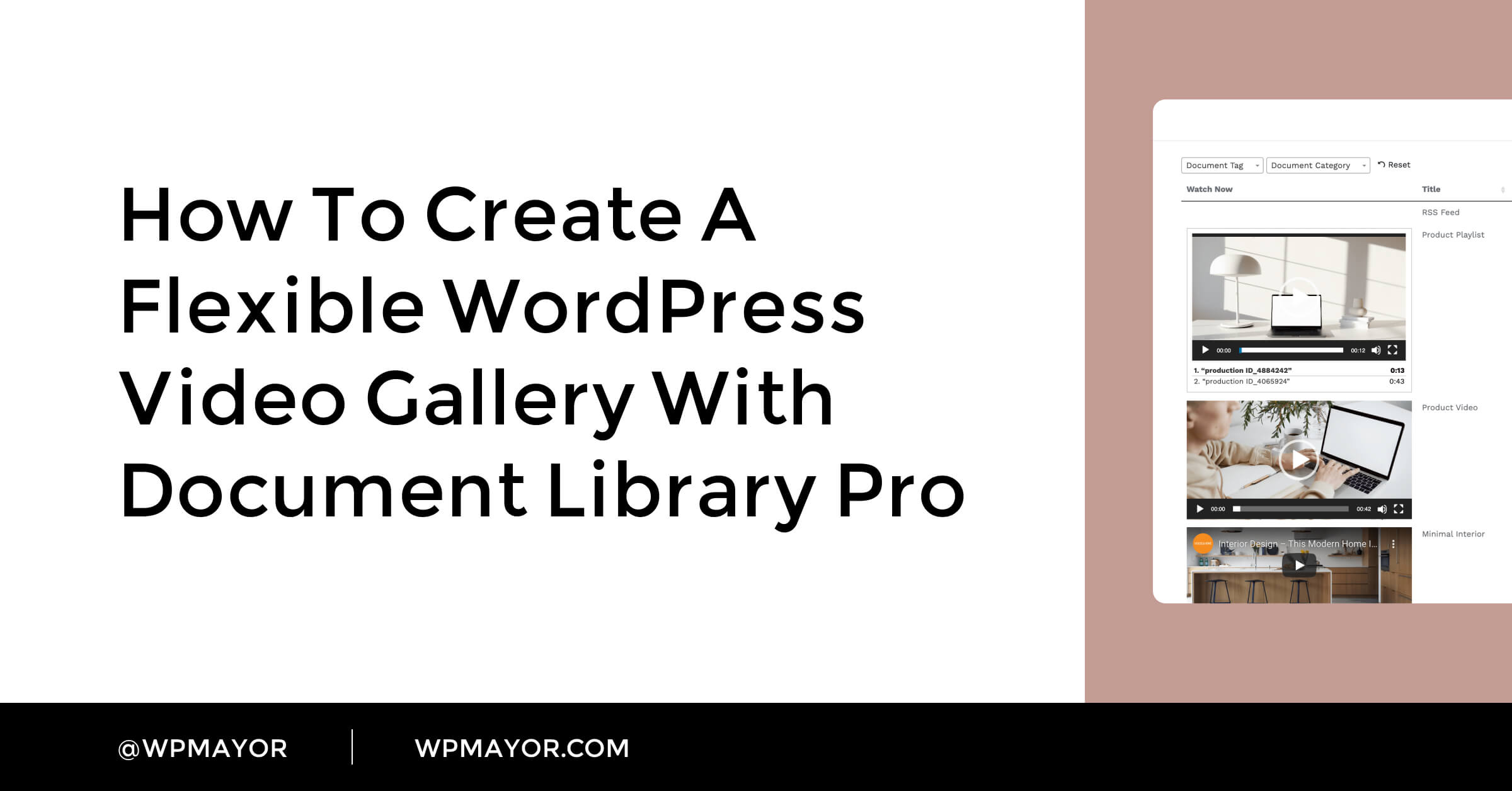 Come creare una galleria video WordPress flessibile con Document Library Pro