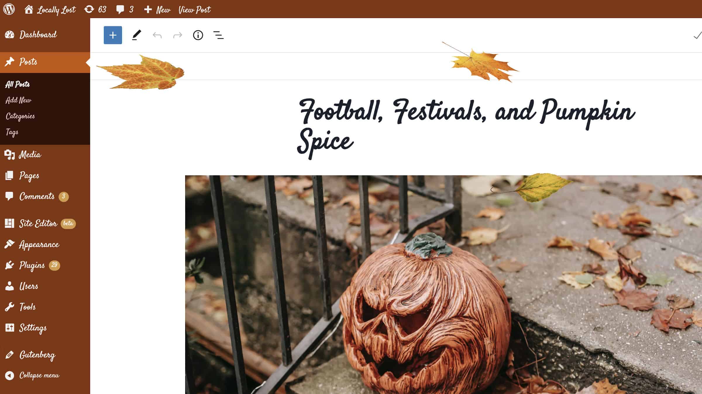 Aggiungi un po' di pepe alla zucca al tuo amministratore di WordPress questo autunno – WP Tavern