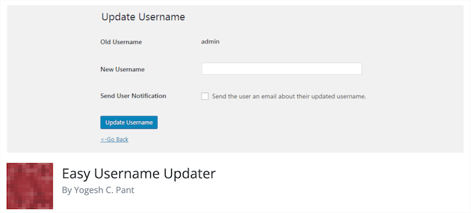 Facile aggiornamento del nome utente