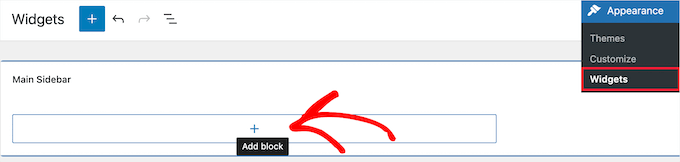 Aggiungi nuovo blocco widget