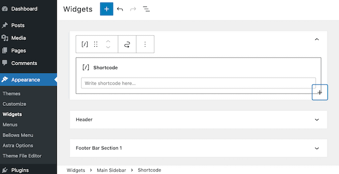 Come aggiungere un widget alla barra laterale di WordPress.