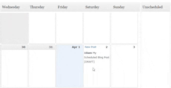 annullare la pianificazione di un post con il plug-in del calendario editoriale