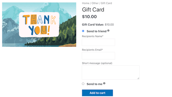 Una carta regalo avanzata creata per WooCommerce