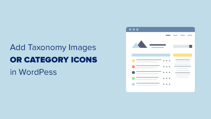 Aggiunta di icone di categoria o immagini di tassonomia in WordPress