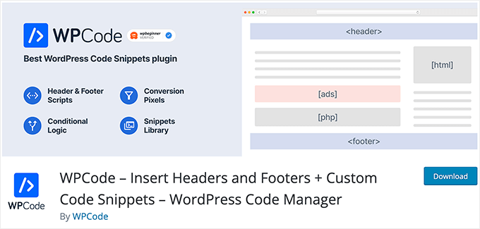 Plugin frammenti di codice WPCode