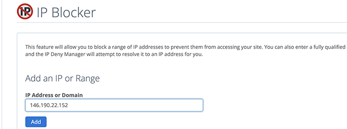 Blocca indirizzo IP