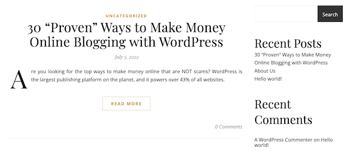 Il blocco WordPress Altro