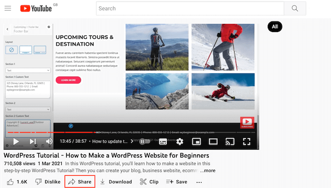 Incorpora un video di YouTube nel tuo sito Web WordPress