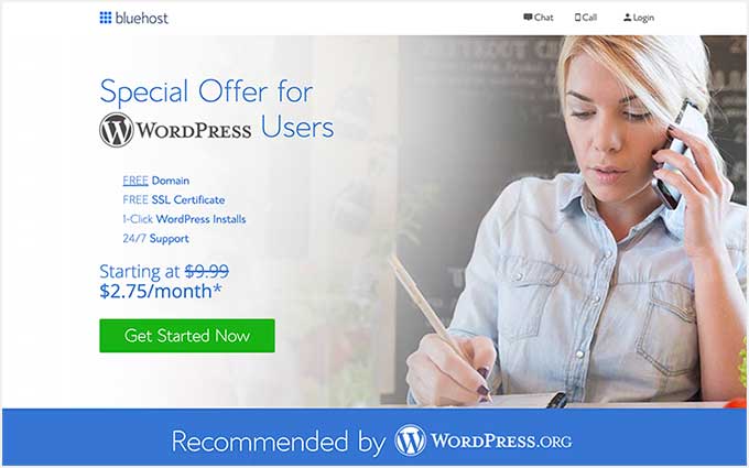 Bluehost Offerta di hosting WordPress per utenti WPBeginner