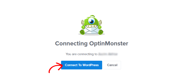 Fare clic sul pulsante Connetti a WordPress