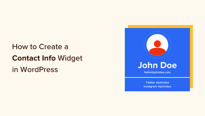 Come creare un widget di informazioni di contatto su WordPress