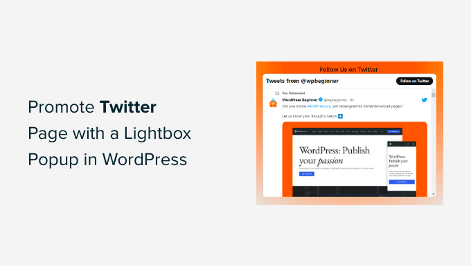 Come promuovere la pagina Twitter con il popup lightbox