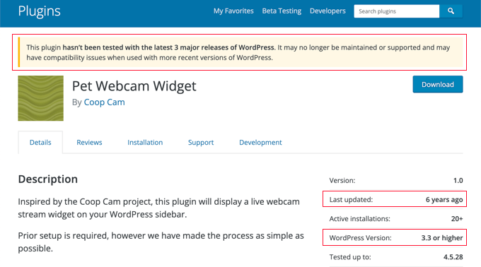 Verifica se un plugin di WordPress è obsoleto