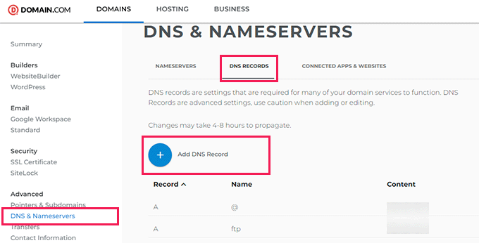 Record DNS