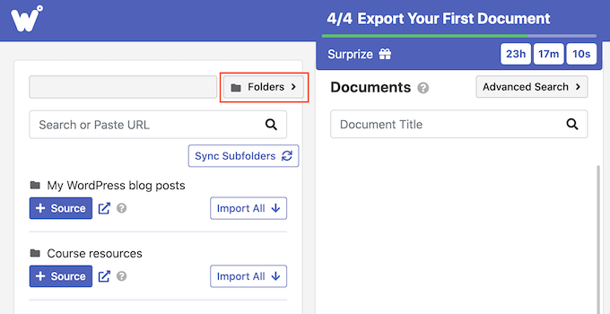 Ricerca di un documento Google utilizzando Wordable