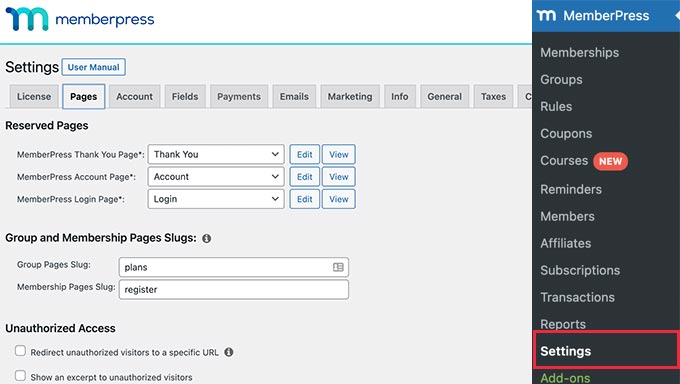 Come configurare il plugin MemberPress