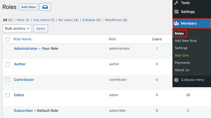 Cambiare chi può accedere e modificare i documenti in WordPress