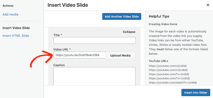 Aggiunta di video di YouTube a uno slider ottimizzato per i dispositivi mobili