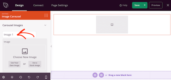 Aggiunta di immagini a uno slider utilizzando SeedProd