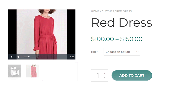 Anteprima per il video del prodotto WooCommerce