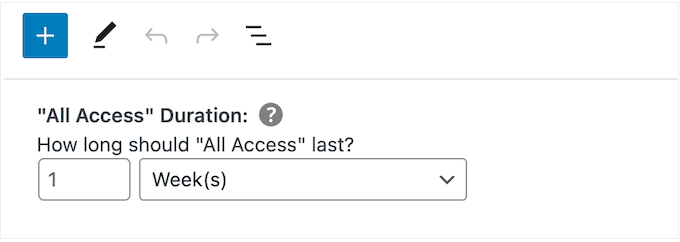 Modifica della durata di un pass di accesso completo in WordPress