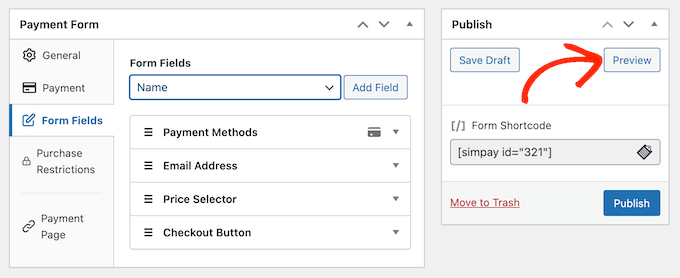 Anteprima di come appariranno il modulo di iscrizione e la prova gratuita sul tuo sito Web WordPress