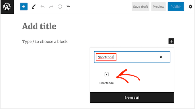 Come aggiungere un blocco shortcode a WordPress