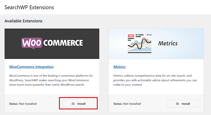 Installa l'estensione di integrazione WooCommerce