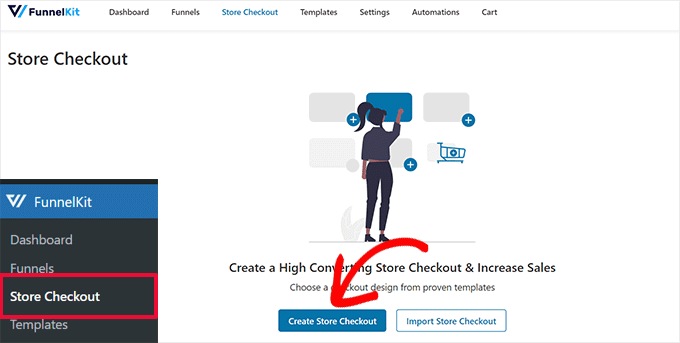 Crea un checkout del negozio