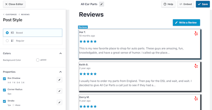 Il plugin Reviews Pro WordPress, di Smash Balloon