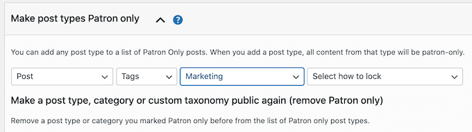 Limitare i tag ai membri Patreon in WordPress