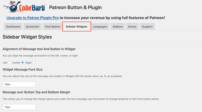 Aggiunta di un pulsante Patreon alla barra laterale di WordPress