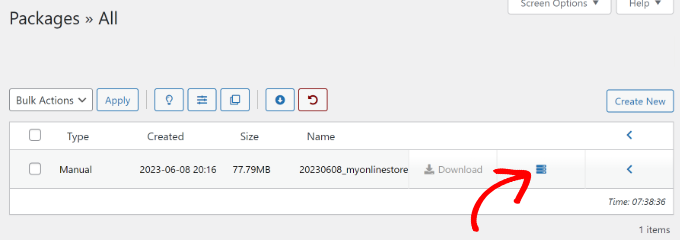 Visualizza la posizione di archiviazione