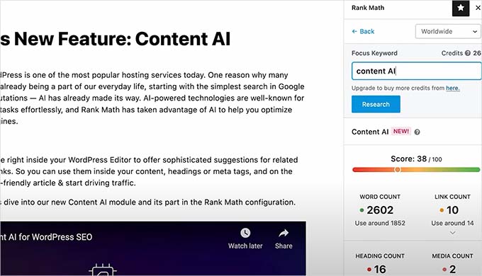 Classifica contenuto matematico AI