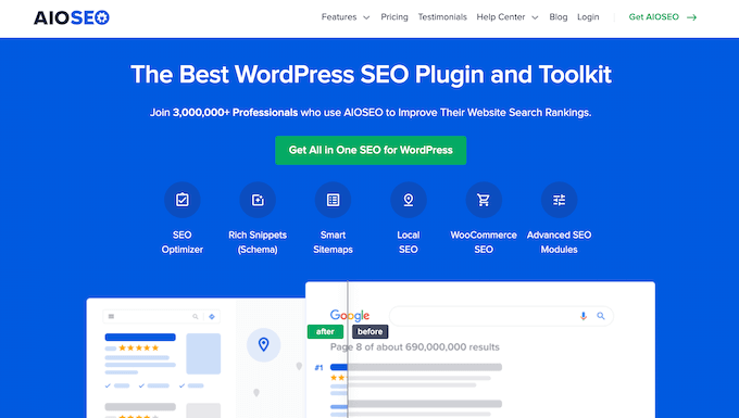 Il plugin WordPress All In One SEO (AIOSEO).