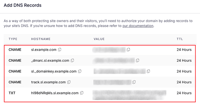 Aggiungi record DNS