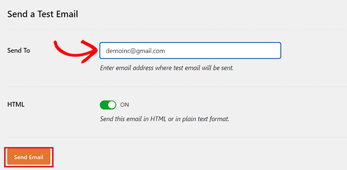 Invia e-mail di prova