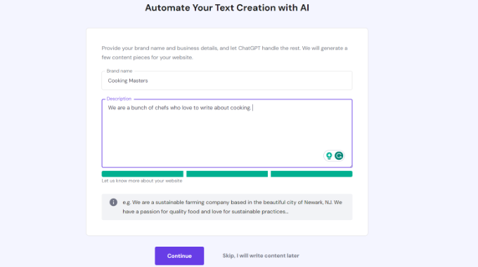 Crea testo automatizzato con l'intelligenza artificiale