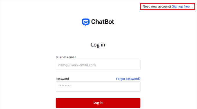 Login to your Chatbot account