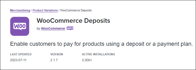 Depositi WooCommerce