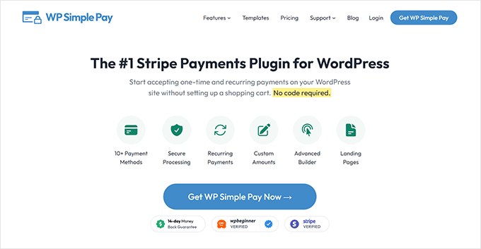 Sito web WP Simple Pay