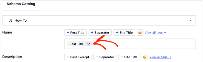 Aggiunta del titolo del post a come schema