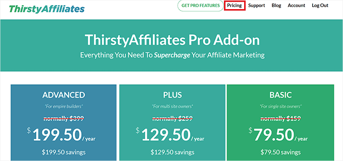 Prezzi di ThirstyAffiliates