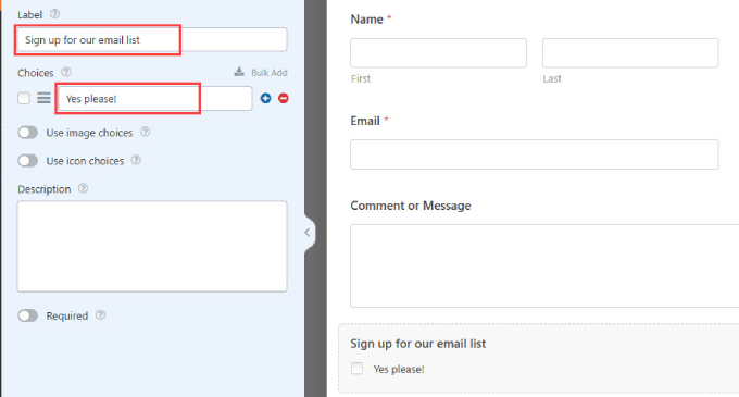 Casella di posta elettronica di registrazione in WPForms