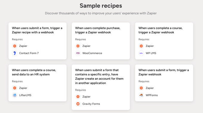 Uncanny Automator campione di ricette Zapier