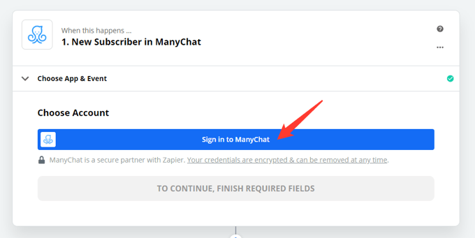 Esempio di utilizzo di Zapier con ManyChat