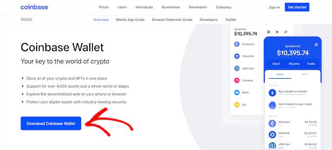 Scarica il portafoglio Coinbase