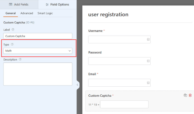 Domanda di matematica per CAPTCHA