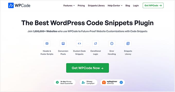 Plug-in per snippet di codice WordPress WPCode