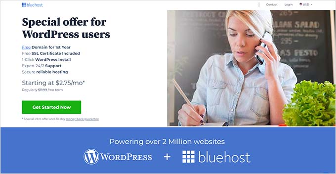 Sito web BlueHost